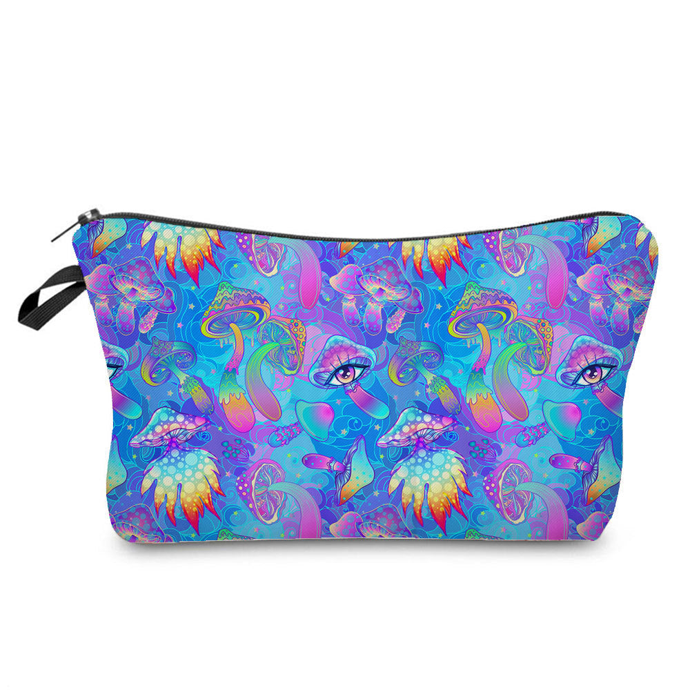 Fantasy Mushroom Print Cosmetic Travel Bag