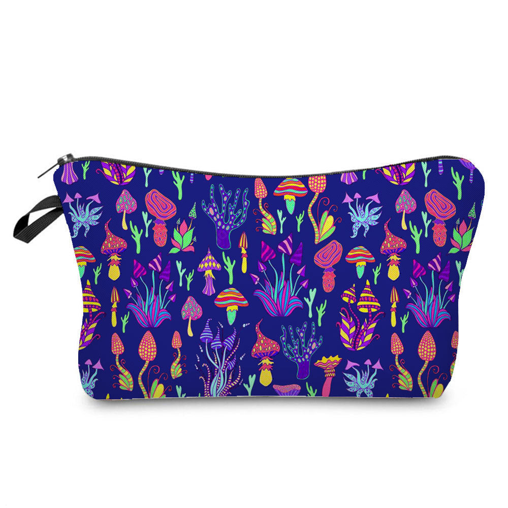 Fantasy Mushroom Print Cosmetic Travel Bag