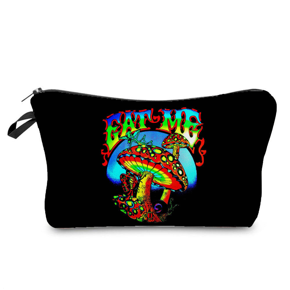Fantasy Mushroom Print Cosmetic Travel Bag