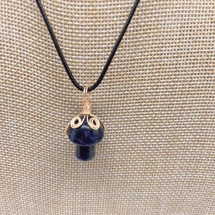 Mushroom Shaped Stone Crystal Necklace Pendant
