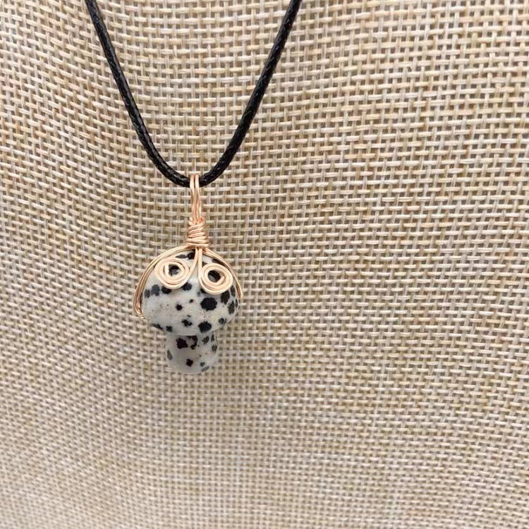 Mushroom Shaped Stone Crystal Necklace Pendant