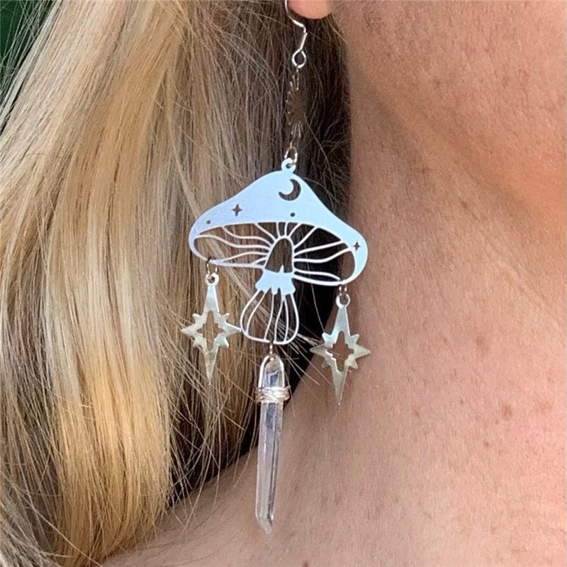 Cutout Mushroom Earrings Bohemian Ear Hooks - Humble Mushrooms