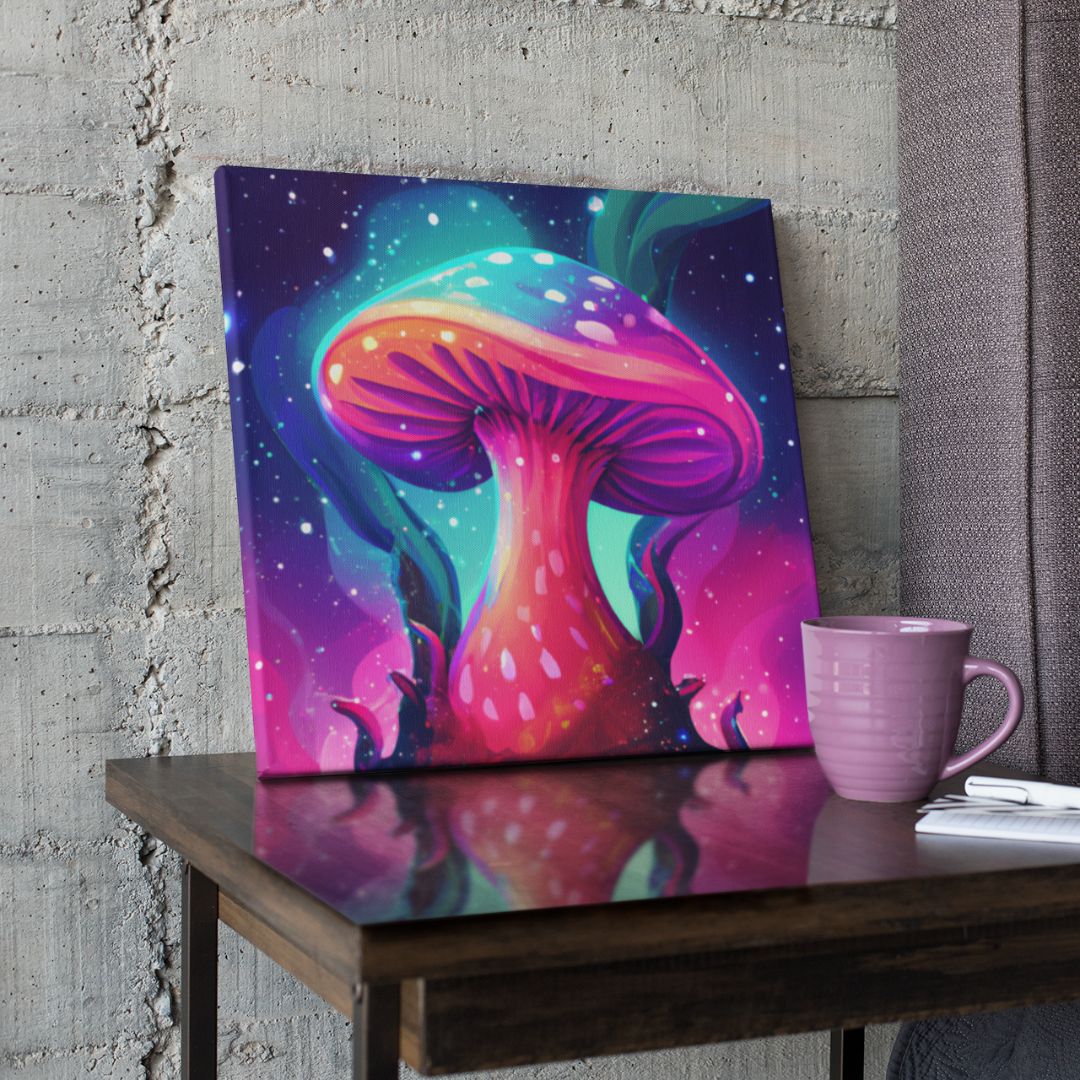 Space Mushroom Wall Art Home Decoration Canvas Painting - Humble Mushrooms