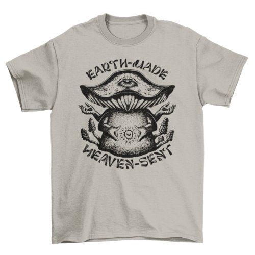 Trippy Earth Made Mushroom Quote Tee - Humble Mushrooms