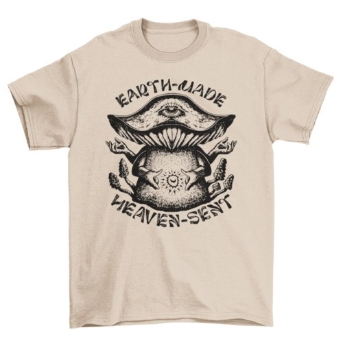 Trippy Earth Made Mushroom Quote Tee - Humble Mushrooms