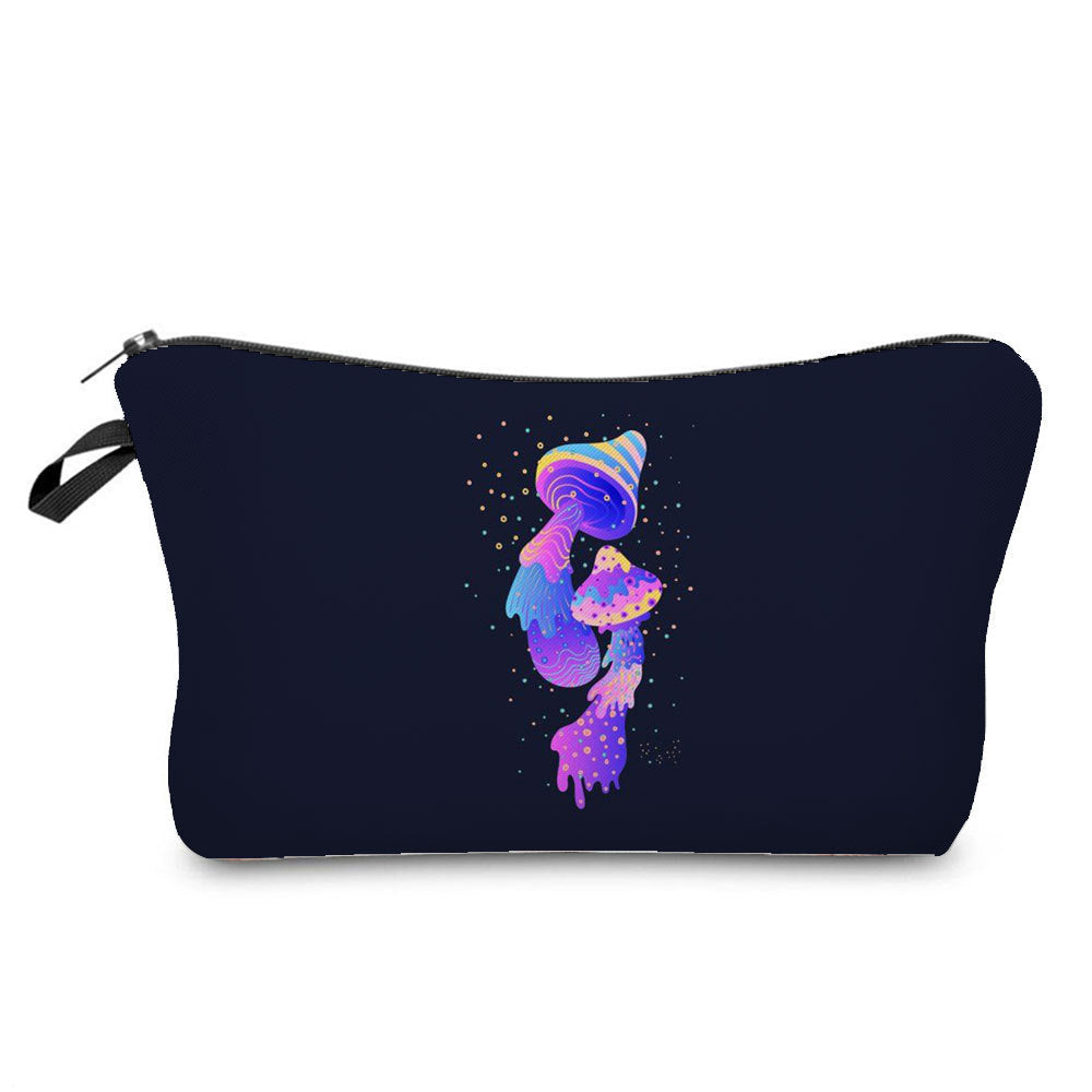 Fantasy Mushroom Print Cosmetic Travel Bag