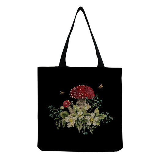 Amanita Flowers Mushroom Reusable Tote Bag Mushroom Handbag