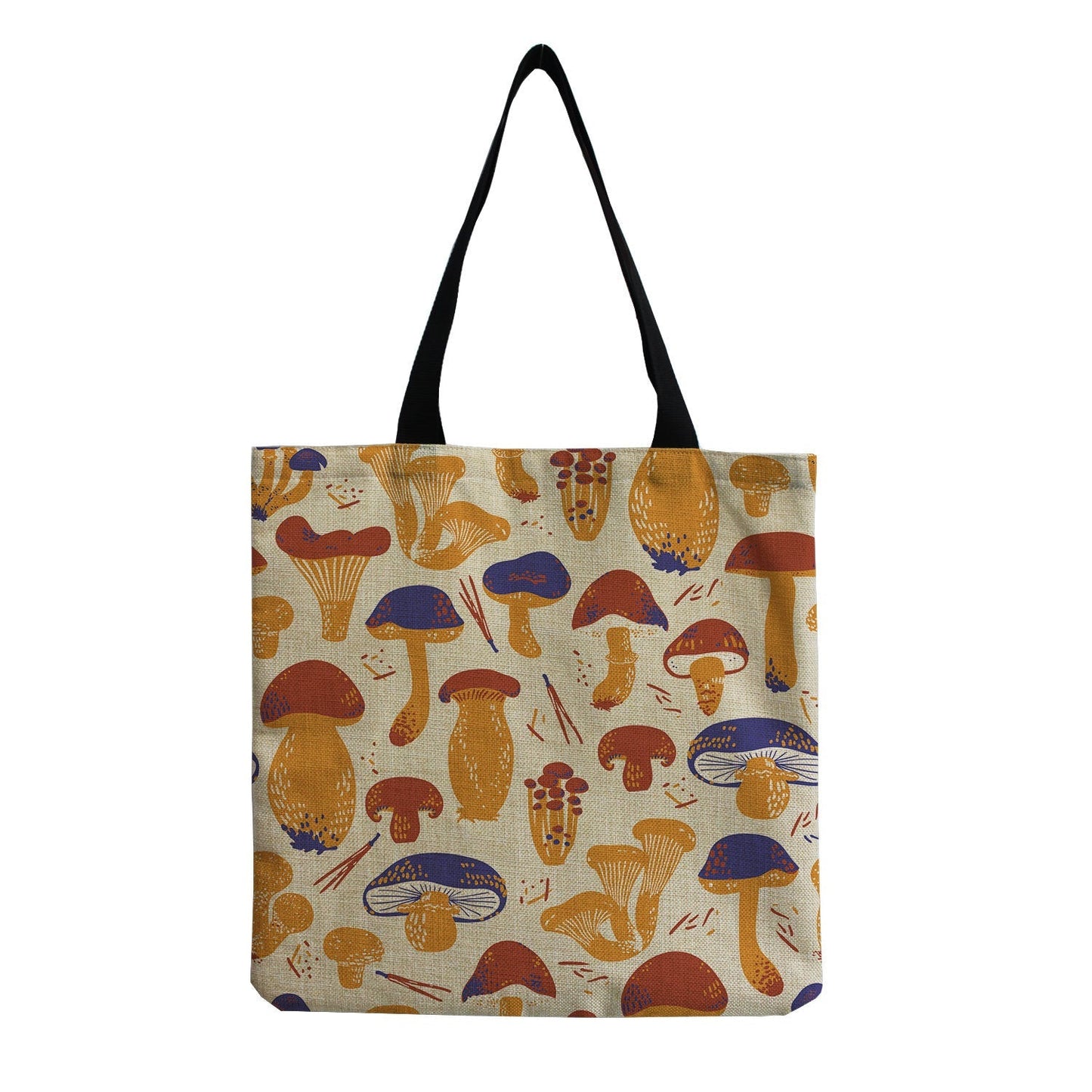 Retro Mushrooms Reusable Tote Bag Mushroom Handbag