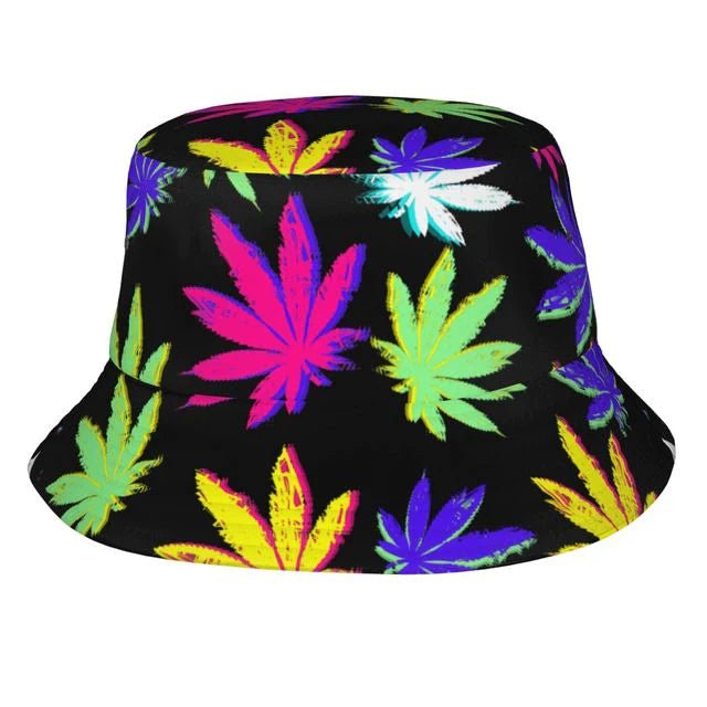 Bucket Hat Psychedelic Magic Pot Leaves - Humble Mushrooms