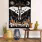 Butterfly Moon Mushrooms Wall Art Tapestry - Humble Mushrooms