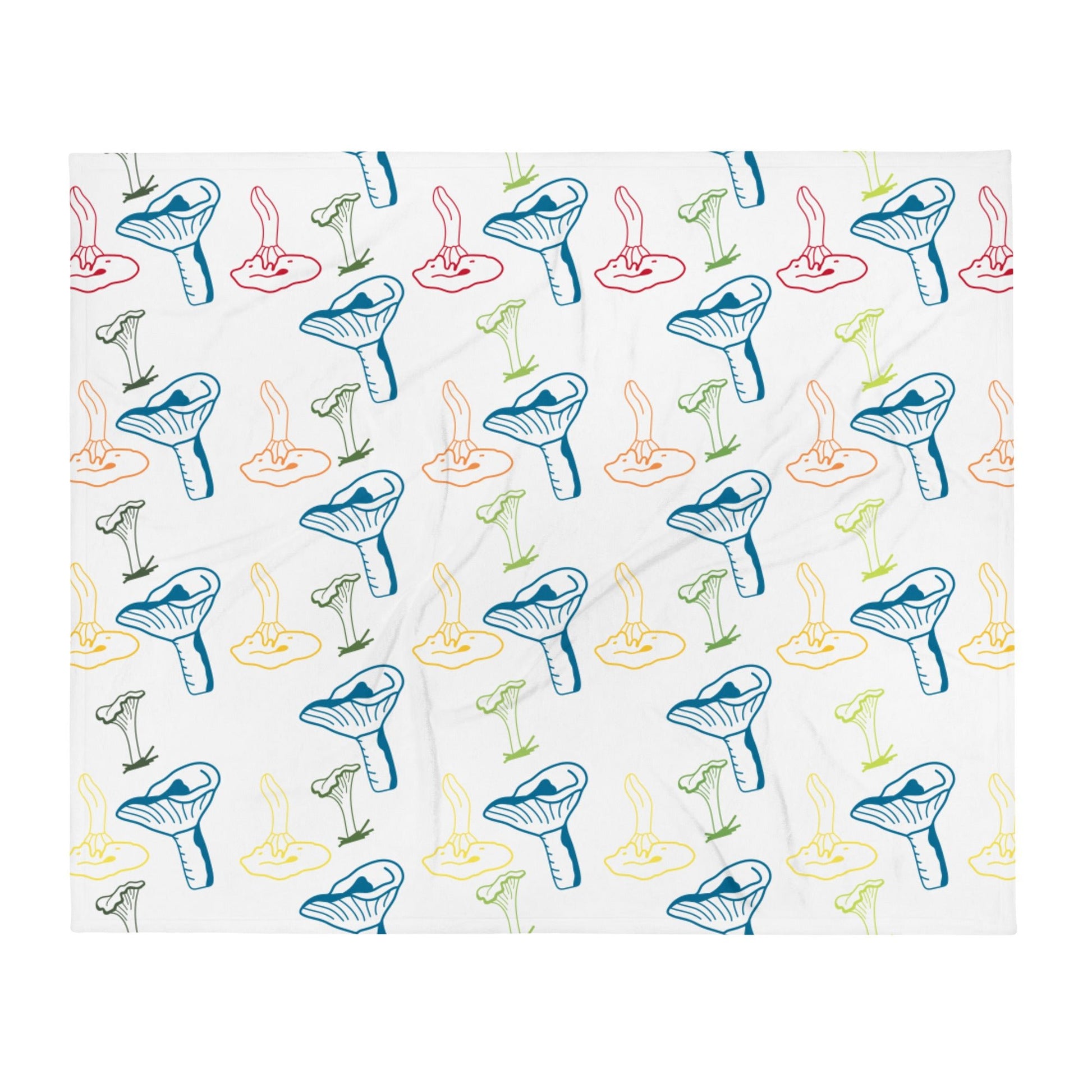Chanty Colorful Love Plush Throw Blanket - Humble Mushrooms