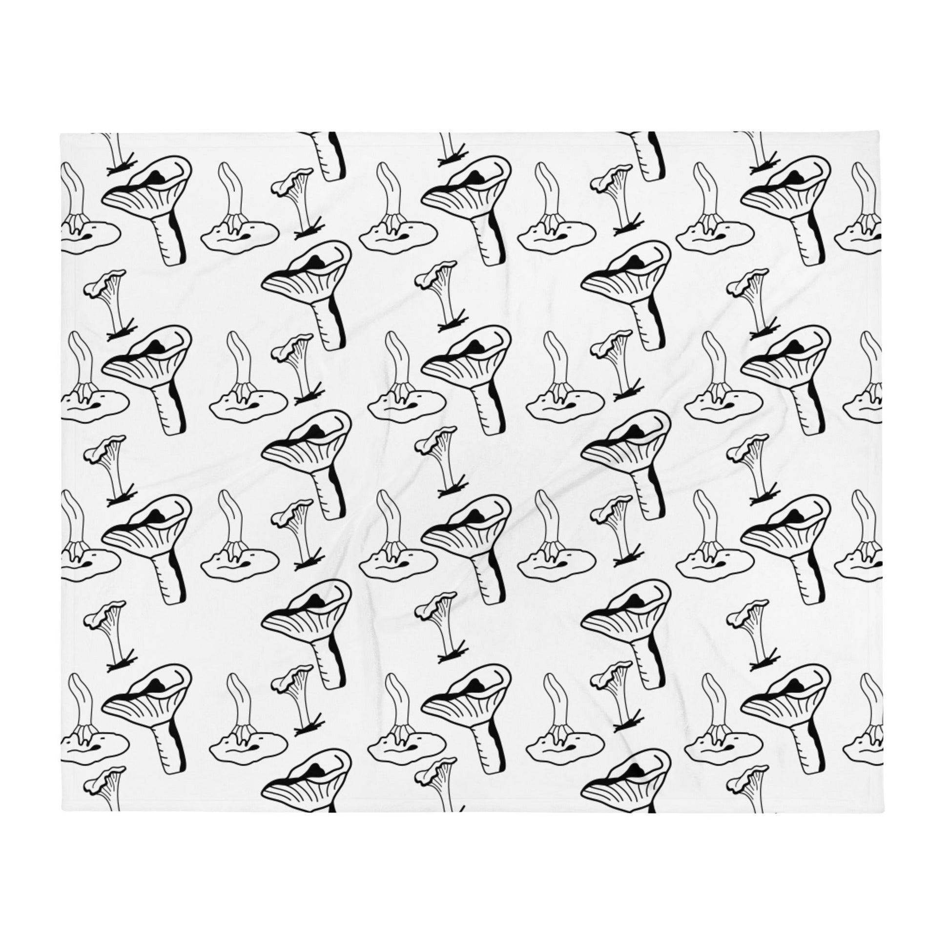 Chanty Love Plush Throw Blanket - Humble Mushrooms