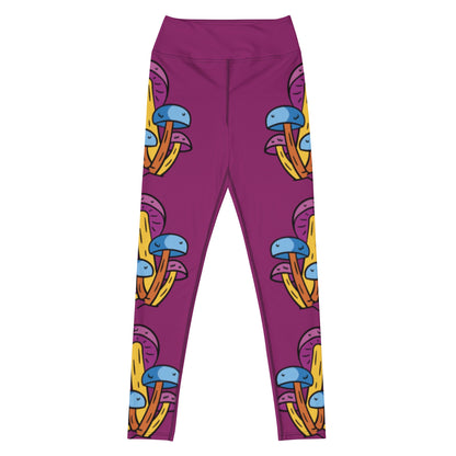 Chill Purple Mushroom Leggings - Humble Mushrooms