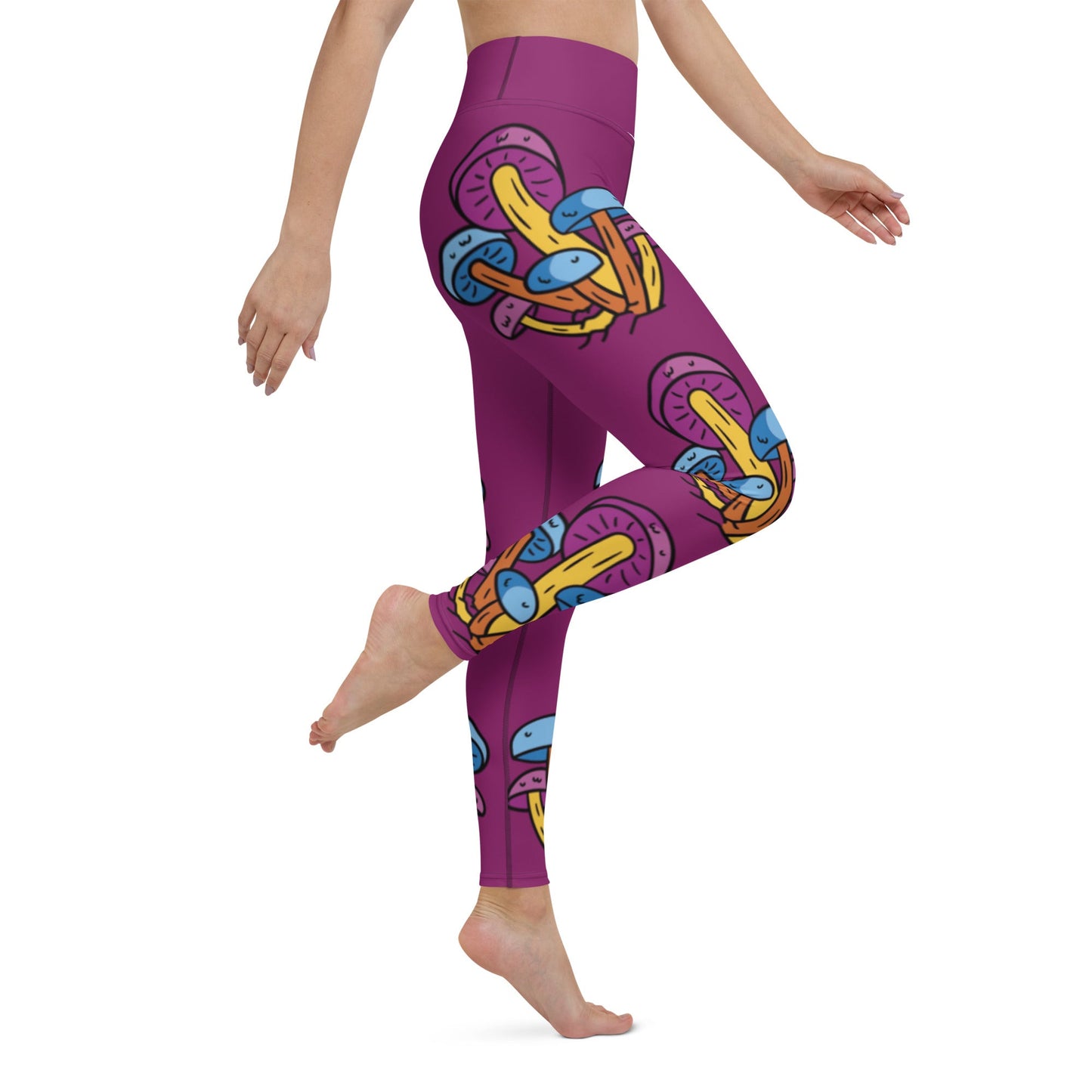 Chill Purple Mushroom Leggings - Humble Mushrooms