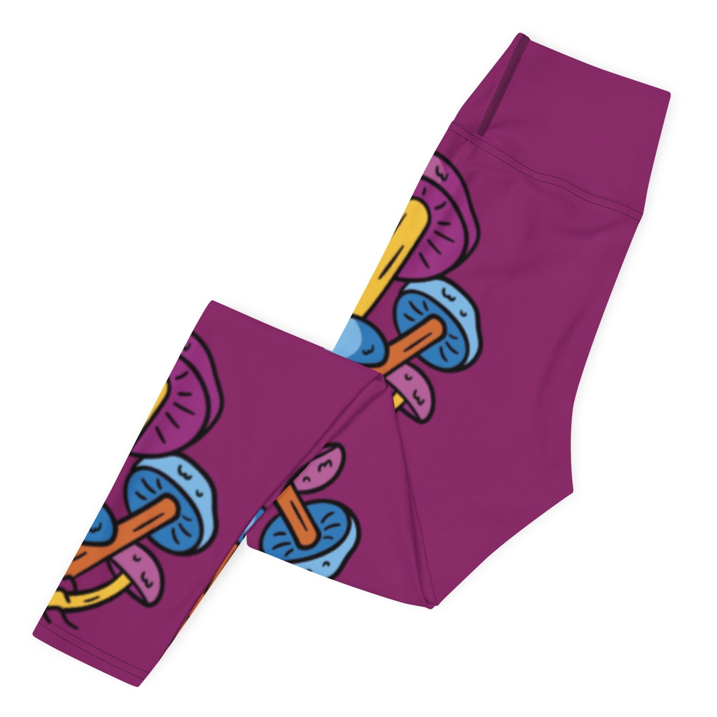 Chill Purple Mushroom Leggings - Humble Mushrooms