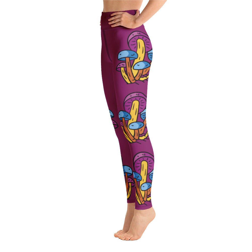 Chill Purple Mushroom Leggings - Humble Mushrooms