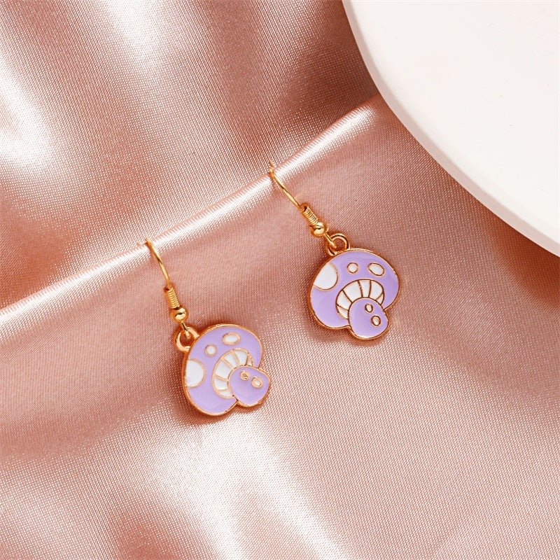 Color Small Drop Mushroom Earrings - Humble Mushrooms