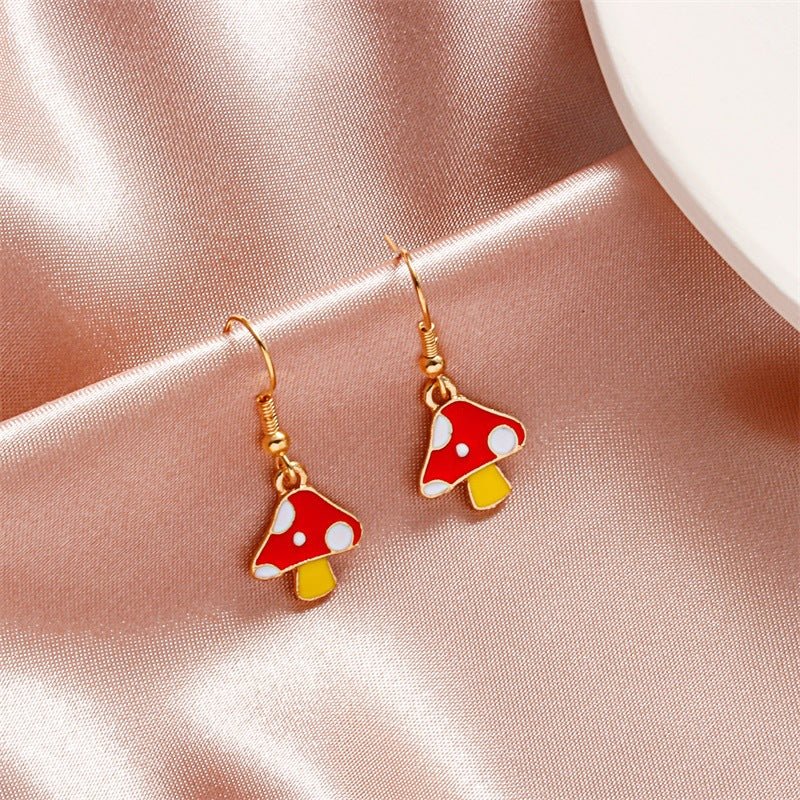 Color Small Drop Mushroom Earrings - Humble Mushrooms