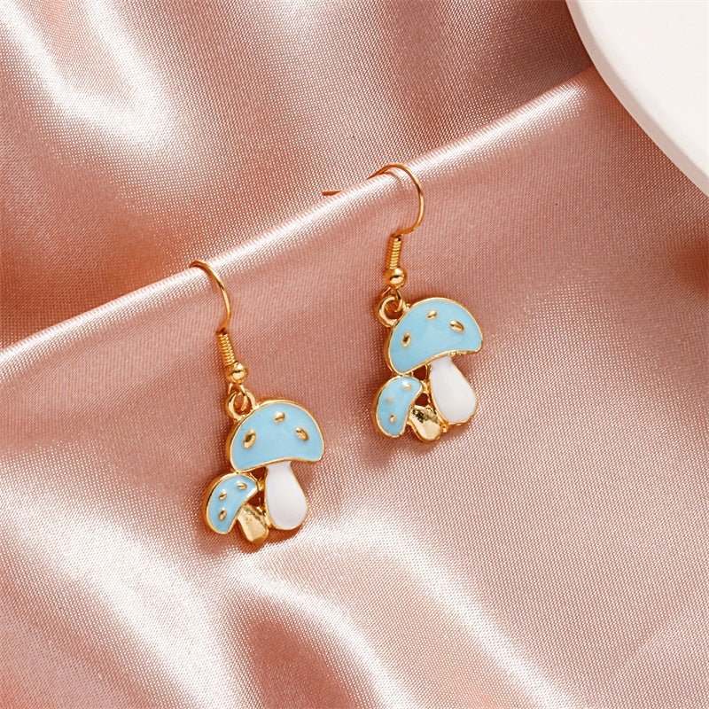 Color Small Drop Mushroom Earrings - Humble Mushrooms
