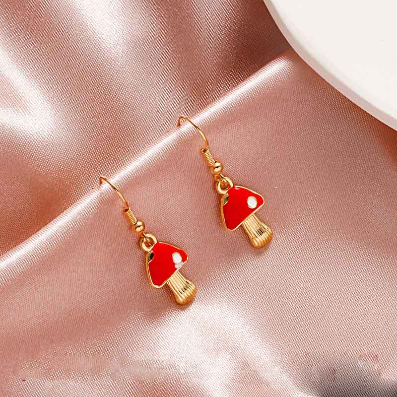 Color Small Drop Mushroom Earrings - Humble Mushrooms