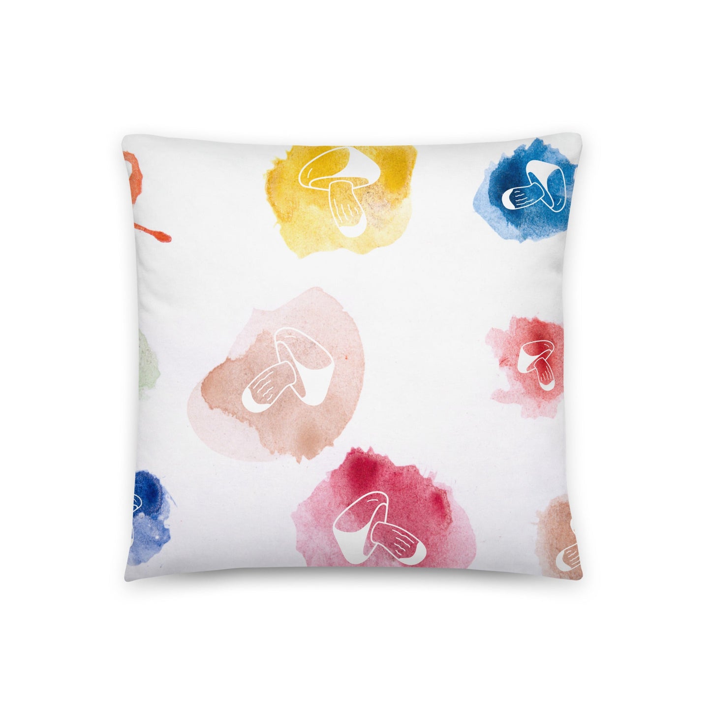 Color Splash Mushrooms Pillow - Humble Mushrooms