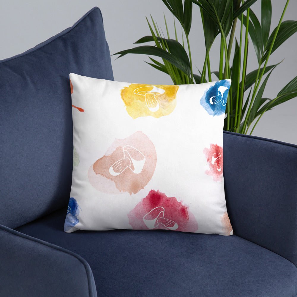 Color Splash Mushrooms Pillow - Humble Mushrooms