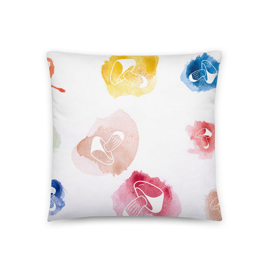 Color Splash Mushrooms Pillow - Humble Mushrooms