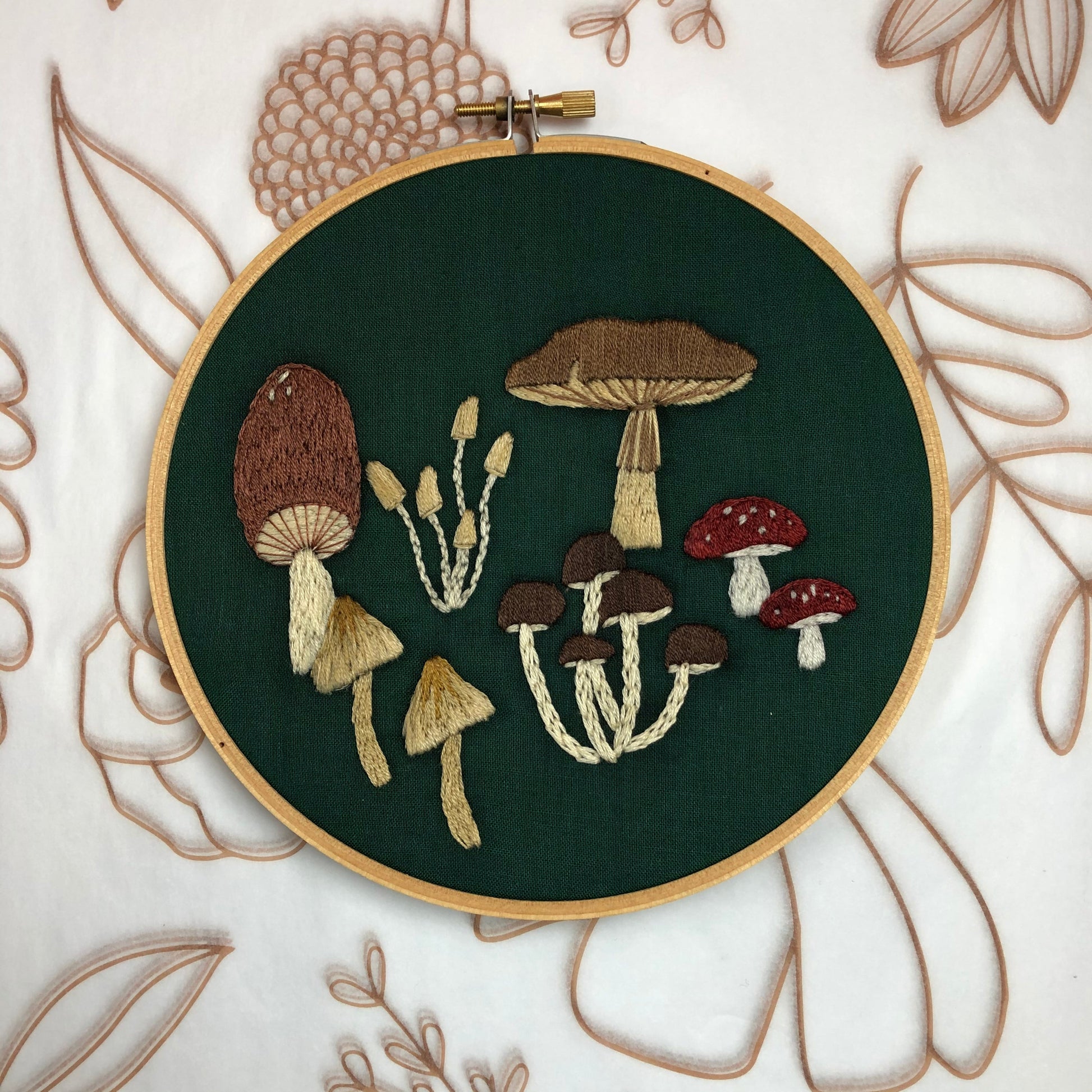 DIY Mushroom Embroidery. Peel Stick and Stitch Patterns - Humble Mushrooms