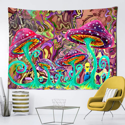 Dream Mushroom Trippy Drawing Psychedelic Home Decor Tapestry - Humble Mushrooms