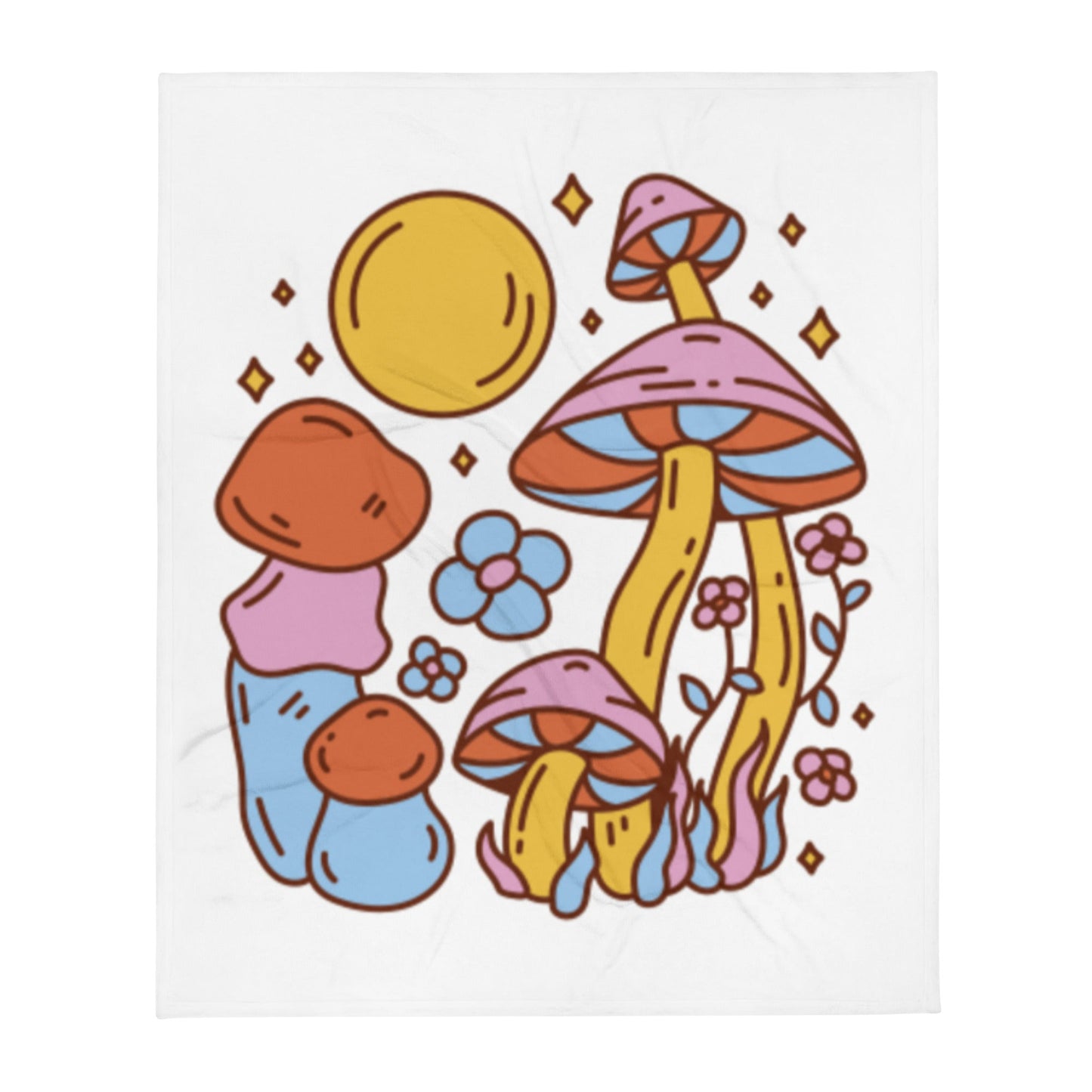 Mushroom Garden Plush Throw Blanket - Humble Mushrooms