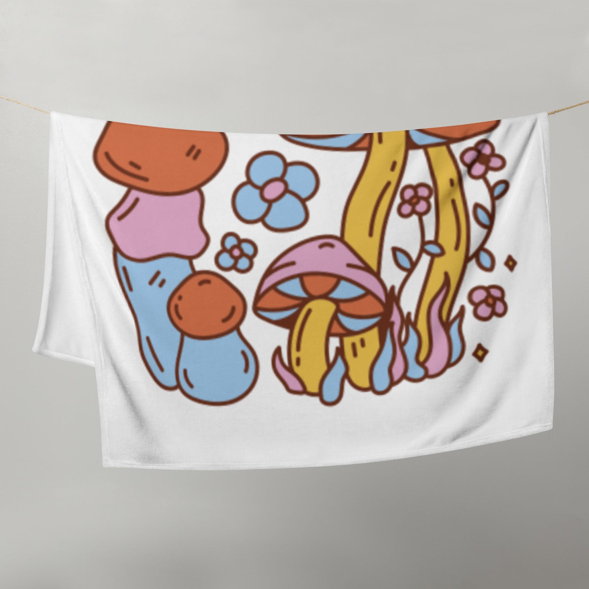 Mushroom Garden Plush Throw Blanket - Humble Mushrooms