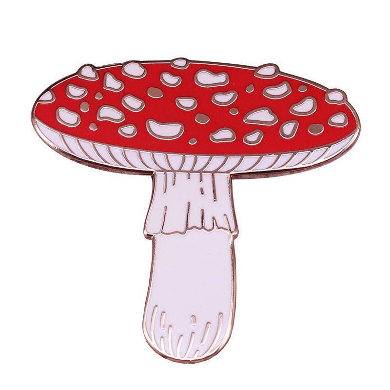 Red Mushroom Brooch Woodland Forest Nature Hat Pin - Humble Mushrooms