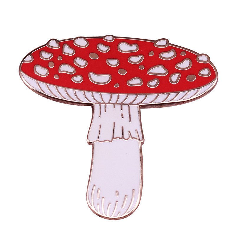 Red Mushroom Brooch Woodland Forest Nature Hat Pin - Humble Mushrooms