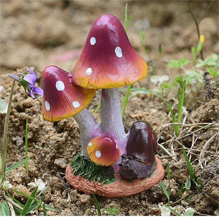 Small Mushroom Home Decoration Colorful Garden Art Resin Artifact - Humble Mushrooms