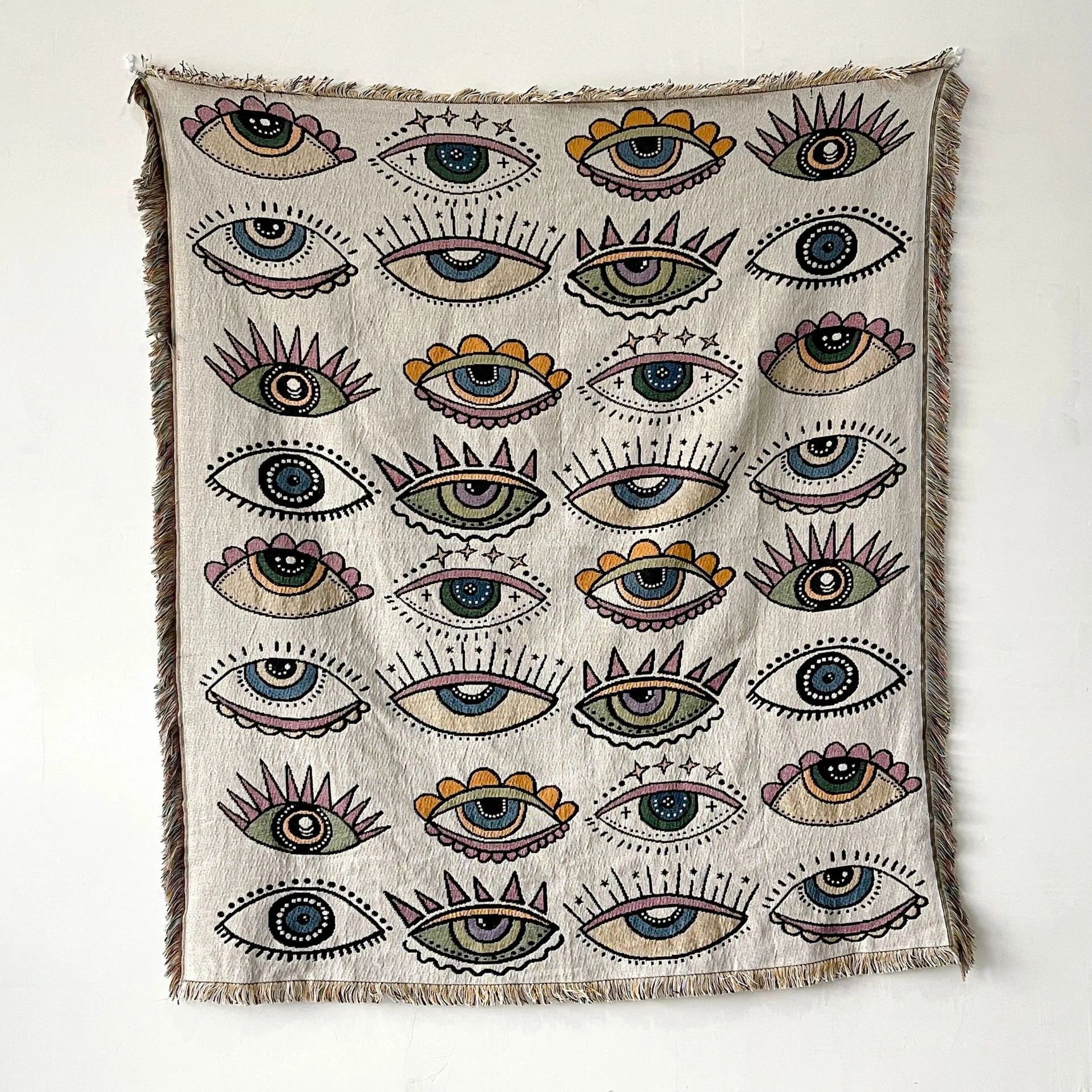 Sofa Blanket Pretty Eyes Bohemian Blanket Throw - Humble Mushrooms