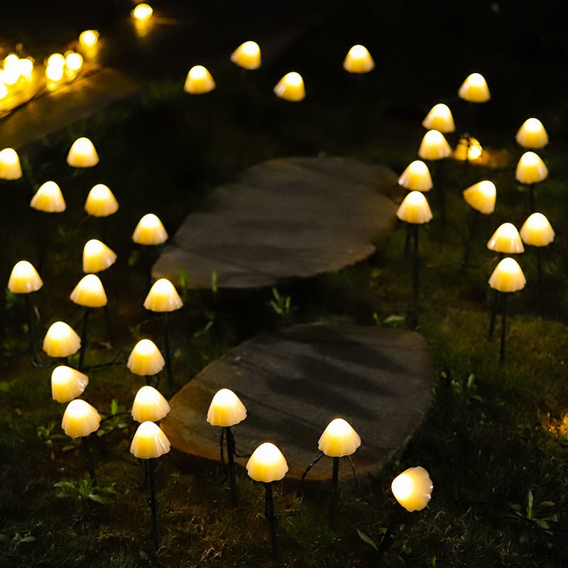 Solar Outdoor Lights With Mushroom String Lights - Humble Mushrooms