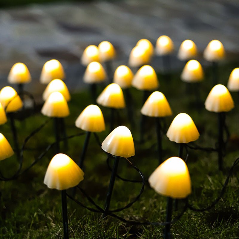 Solar Outdoor Lights With Mushroom String Lights - Humble Mushrooms