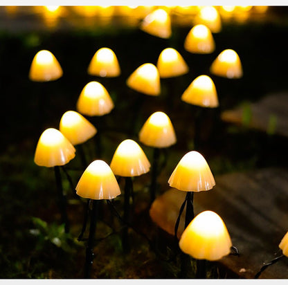 Solar Outdoor Lights With Mushroom String Lights - Humble Mushrooms