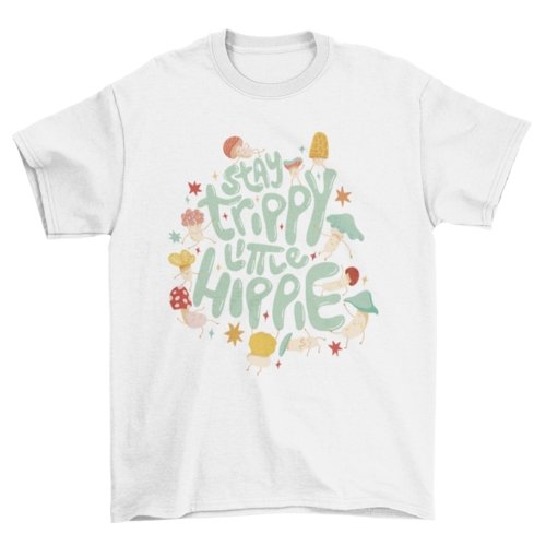 Stay Trippy Hippie Mushroom Tee - Humble Mushrooms