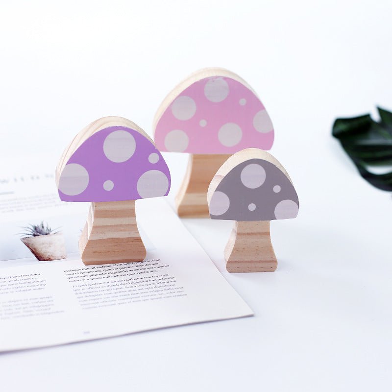 Wooden Mushroom Three-piece Building Block Home Decoration - Humble Mushrooms