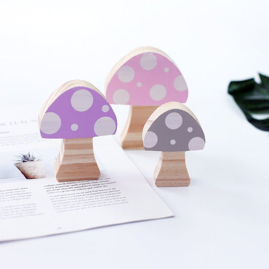 Wooden Mushroom Three-piece Building Block Home Decoration - Humble Mushrooms