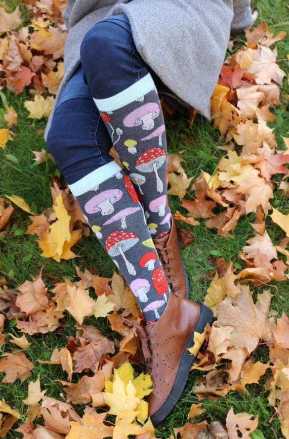 Mysterious Mushroom Knee-Highs Socks - Humble Mushrooms